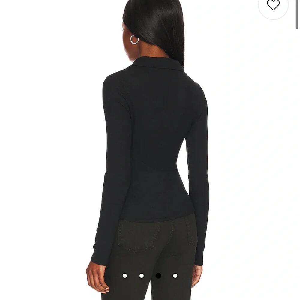 PAIGE Lafayette Size XL Black Ruched Top Button Down Dark Academia Preppy Casual - Picture 4 of 15